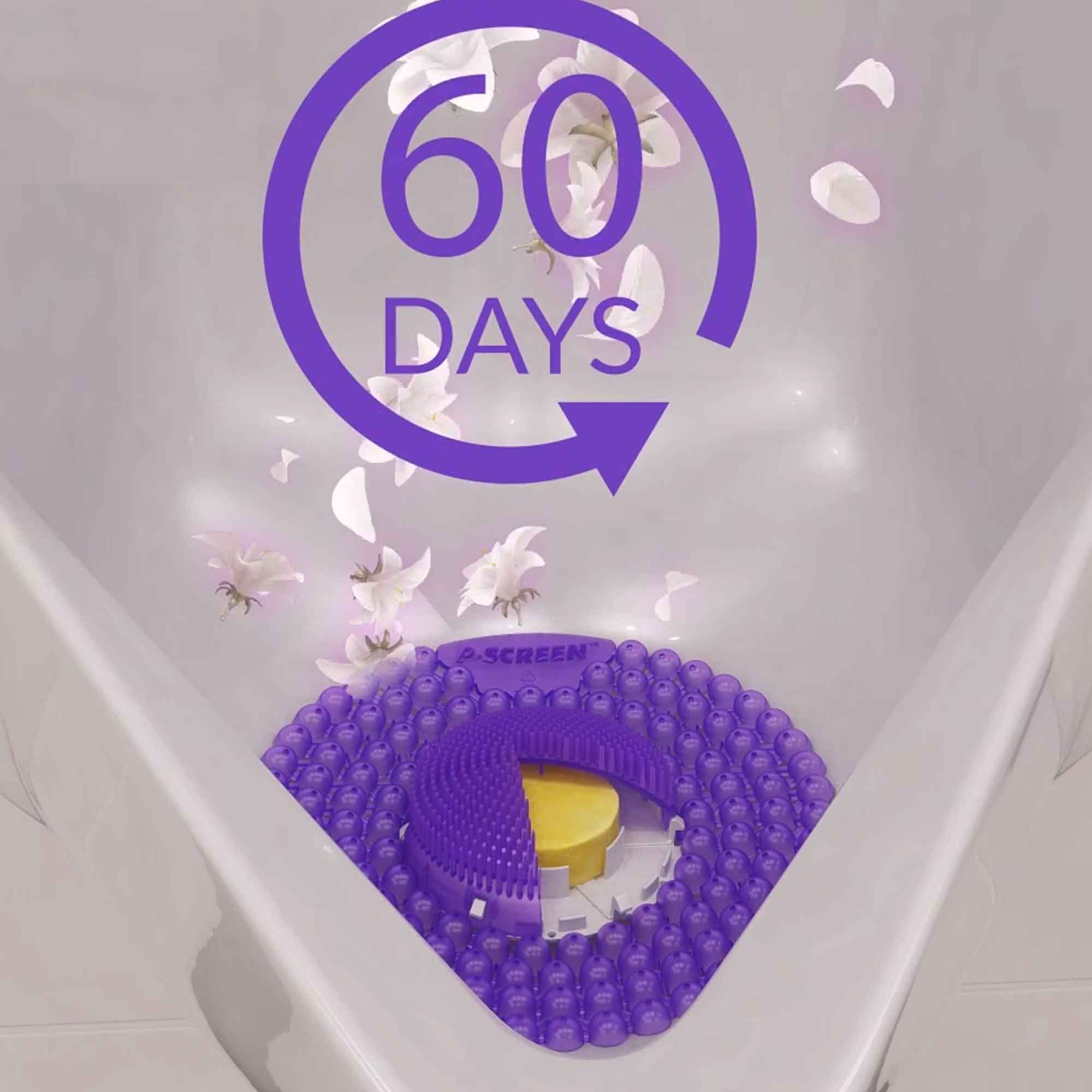 P-Screen® 60 Day Urinal Screen Lavender & Geranium cutaway - ISSA innovation