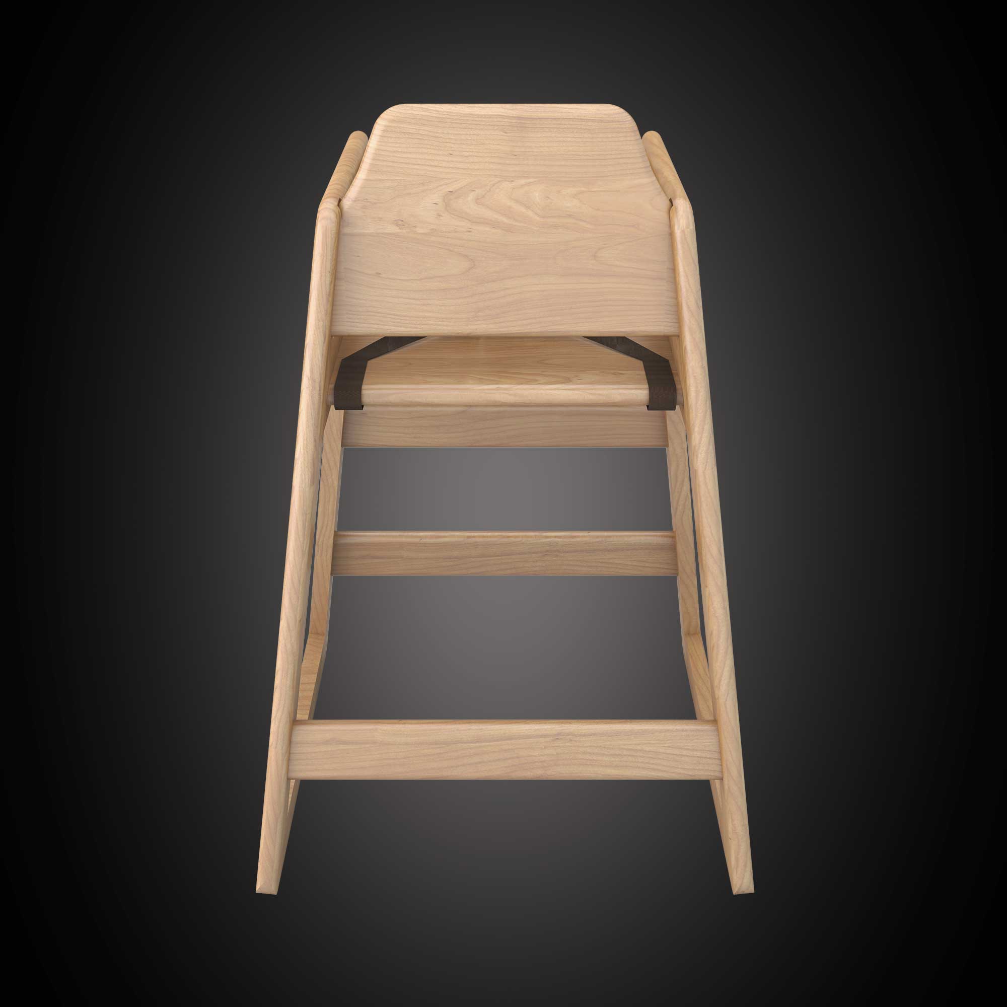 Babyminder High Chair Natural Wood - Back